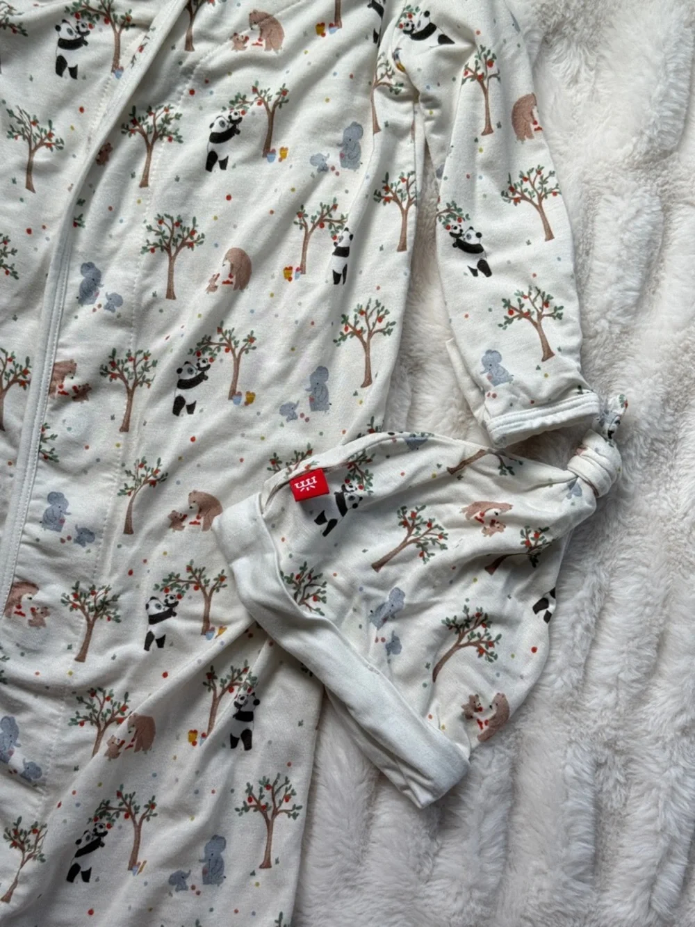 Magnetic Me Cream Woodland Animal Swaddle Gown and Hat - Unisex Kids Pajamas